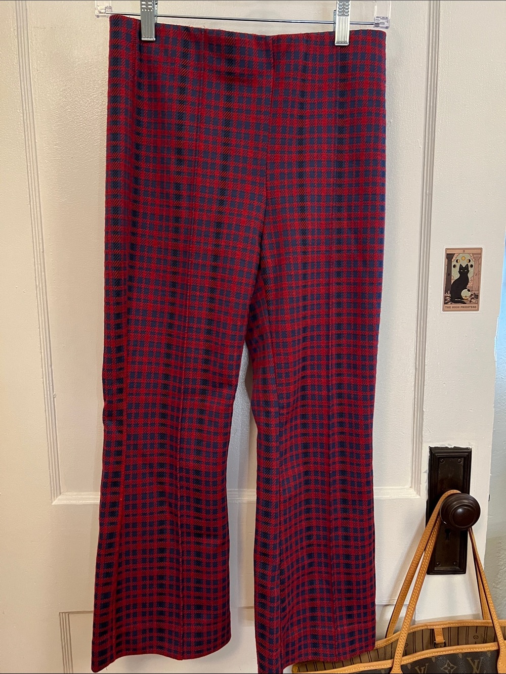 Maeve Red and Navy Plaid Pull On Kick Flare 🍂🍂🍂🍁